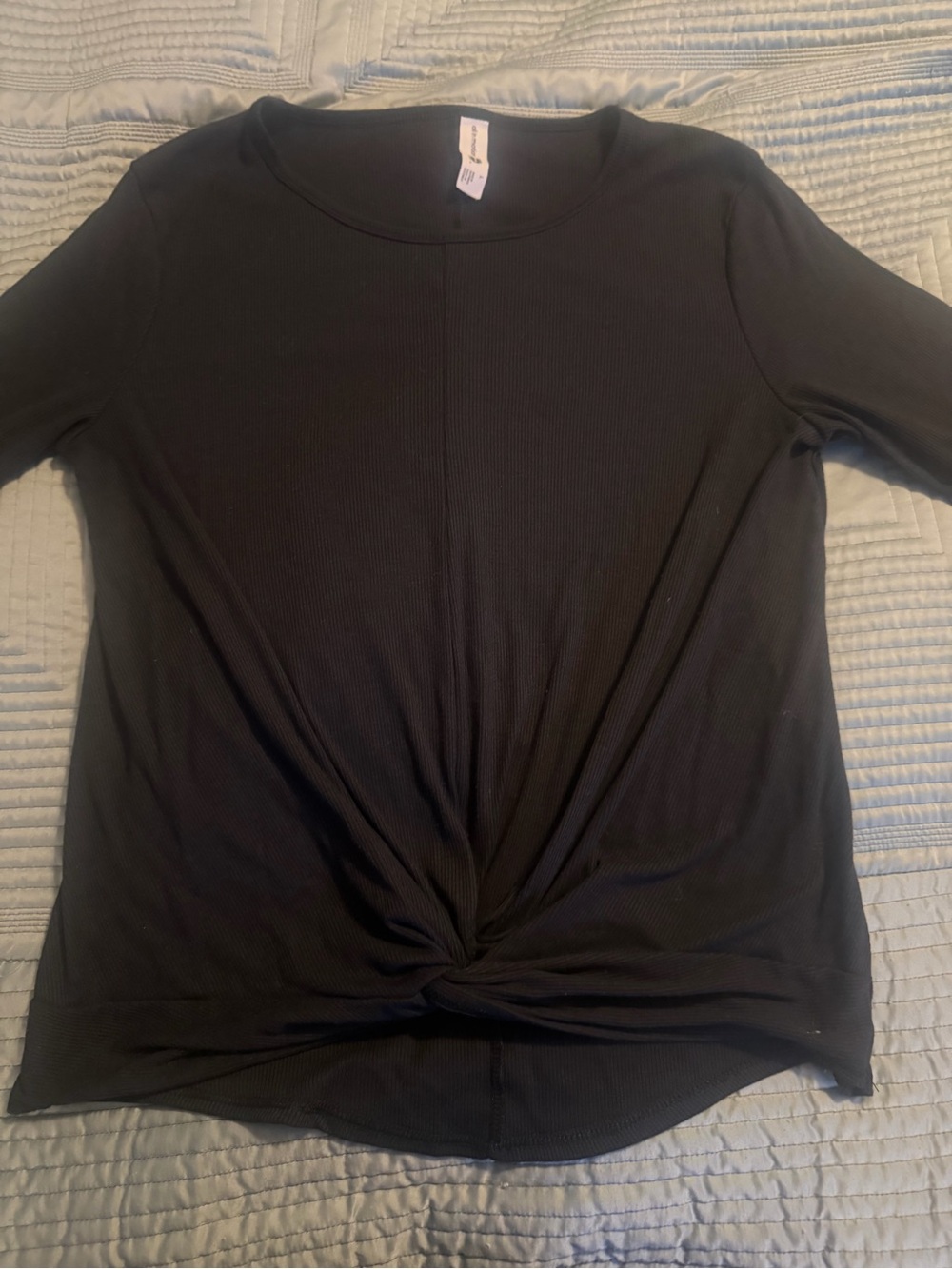 all in motion Black Twist-Front Long Sleeve Tee